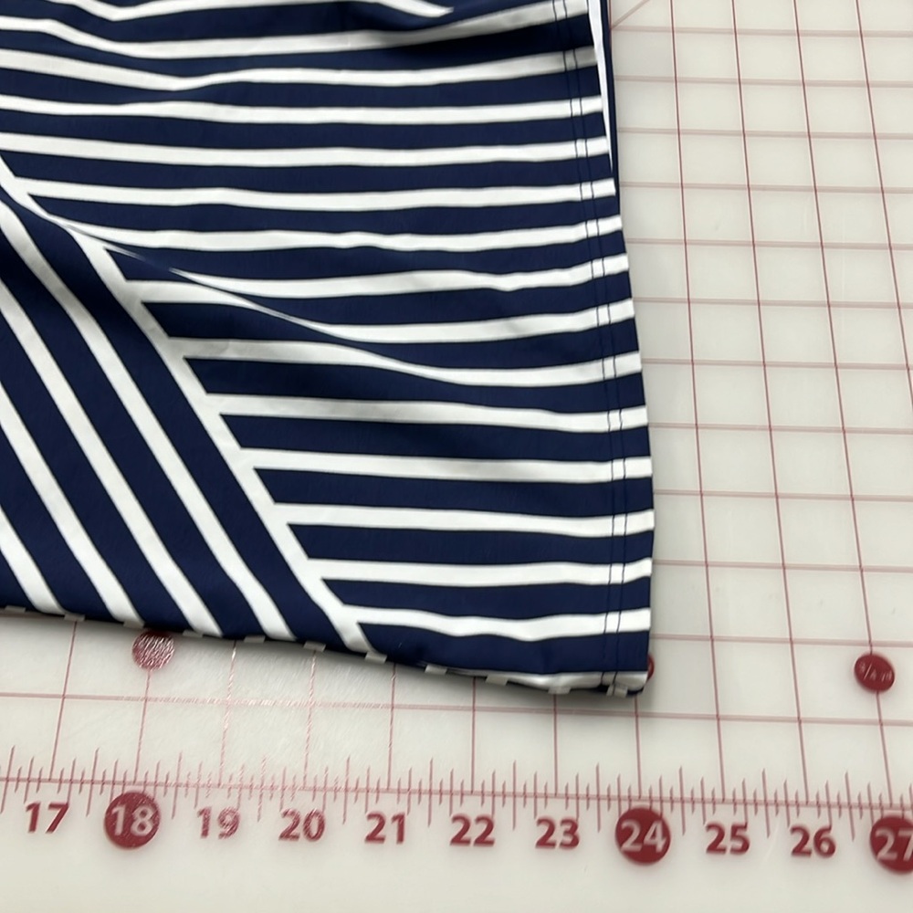 LAND'S END Navy/WHT Stripe High Neck Modest/Full Coverage Tankini Swim Top 16DD - Picture 15 of 15